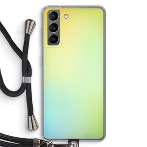 CaseCompany Minty mist pastel: Samsung Galaxy S21 Transparant Hoesje met koord