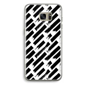 CaseCompany Zwarte vegen: Samsung Galaxy S7 Edge Transparant Hoesje