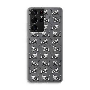 CaseCompany Zwarte poes: Samsung Galaxy S21 Ultra Transparant Hoesje