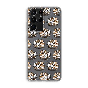 CaseCompany Slapende poes: Samsung Galaxy S21 Ultra Transparant Hoesje