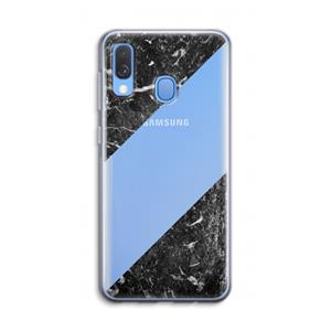 CaseCompany Zwart marmer: Samsung Galaxy A40 Transparant Hoesje