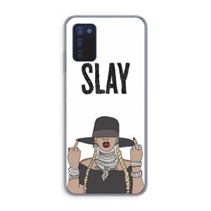 CaseCompany Slay All Day: Samsung Galaxy A03s Transparant Hoesje