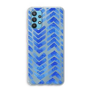 CaseCompany Blauwe pijlen: Samsung Galaxy A32 4G Transparant Hoesje