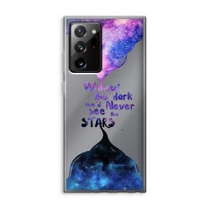 CaseCompany Stars quote: Samsung Galaxy Note 20 Ultra / Note 20 Ultra 5G Transparant Hoesje