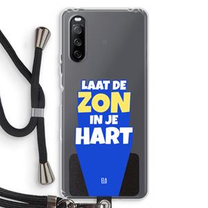 CaseCompany Laat de zon in je hart: Sony Sony Xperia 10 III Transparant Hoesje met koord