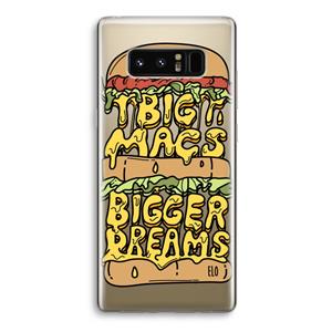 CaseCompany Big Macs Bigger Dreams: Samsung Galaxy Note 8 Transparant Hoesje