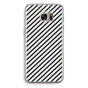 CaseCompany Strepen zwart-wit: Samsung Galaxy S7 Edge Transparant Hoesje