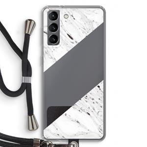 CaseCompany Biggest stripe: Samsung Galaxy S21 Transparant Hoesje met koord