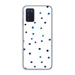 CaseCompany Blauwe stippen: Samsung Galaxy A03s Transparant Hoesje