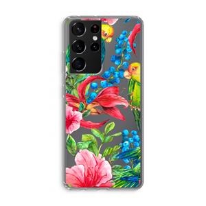 CaseCompany Papegaaien: Samsung Galaxy S21 Ultra Transparant Hoesje