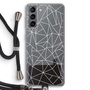 CaseCompany Geometrische lijnen wit: Samsung Galaxy S21 Transparant Hoesje met koord