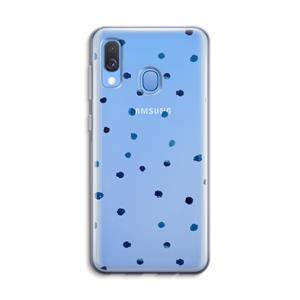 CaseCompany Blauwe stippen: Samsung Galaxy A40 Transparant Hoesje