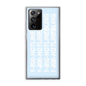 CaseCompany Hotline bling blue: Samsung Galaxy Note 20 Ultra / Note 20 Ultra 5G Transparant Hoesje
