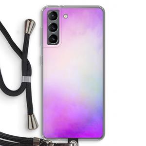 CaseCompany Clouds pastel: Samsung Galaxy S21 Transparant Hoesje met koord