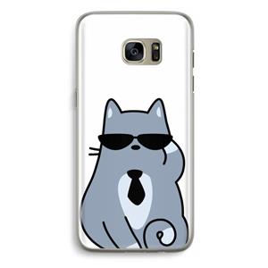 CaseCompany Cool cat: Samsung Galaxy S7 Edge Transparant Hoesje