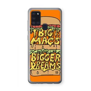 CaseCompany Big Macs Bigger Dreams: Samsung Galaxy A21s Transparant Hoesje