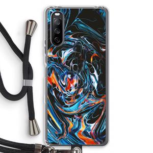CaseCompany Black Unicorn: Sony Sony Xperia 10 III Transparant Hoesje met koord