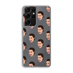 CaseCompany Ugly Cry Call: Samsung Galaxy S21 Ultra Transparant Hoesje