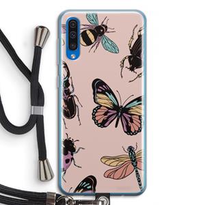 CaseCompany Tiny Bugs: Samsung Galaxy A50 Transparant Hoesje met koord