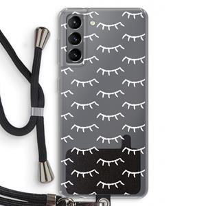 CaseCompany Wimpers: Samsung Galaxy S21 Transparant Hoesje met koord