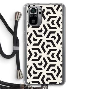 CaseCompany Crazy pattern: Xiaomi Redmi Note 10S Transparant Hoesje met koord