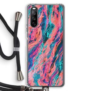 CaseCompany Electric Times: Sony Sony Xperia 10 III Transparant Hoesje met koord