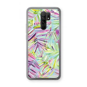 CaseCompany Tropical Palms Blue: Xiaomi Redmi 9 Transparant Hoesje