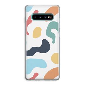 CaseCompany Memphis Shapes Blue: Samsung Galaxy S10 Plus Transparant Hoesje