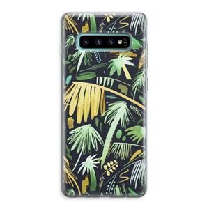 CaseCompany Tropical Palms Dark: Samsung Galaxy S10 Plus Transparant Hoesje