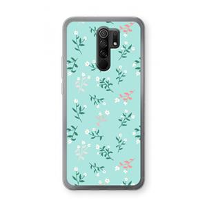 CaseCompany Small white flowers: Xiaomi Redmi 9 Transparant Hoesje