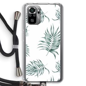 CaseCompany Simple leaves: Xiaomi Redmi Note 10S Transparant Hoesje met koord