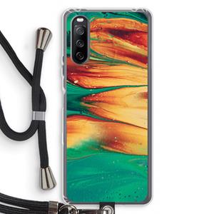 CaseCompany Green Inferno: Sony Sony Xperia 10 III Transparant Hoesje met koord