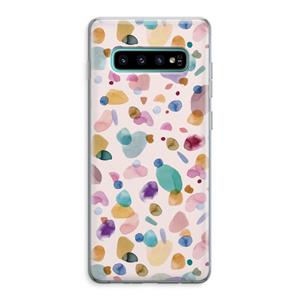CaseCompany Terrazzo Memphis Pink: Samsung Galaxy S10 Plus Transparant Hoesje