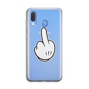 CaseCompany Middle finger white: Samsung Galaxy A40 Transparant Hoesje