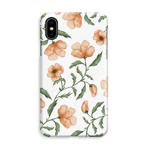 CaseCompany Peachy flowers: iPhone Xs Volledig Geprint Hoesje