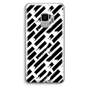 CaseCompany Zwarte vegen: Samsung Galaxy S9 Transparant Hoesje
