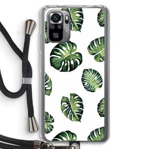 CaseCompany Tropische bladeren: Xiaomi Redmi Note 10S Transparant Hoesje met koord
