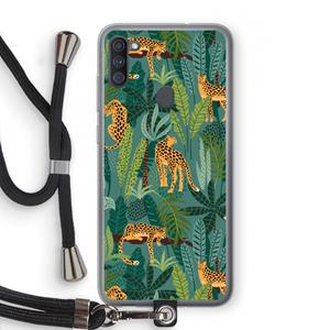 CaseCompany Luipaard 2: Samsung Galaxy A11 Transparant Hoesje met koord