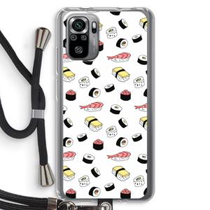 CaseCompany Sushi time: Xiaomi Redmi Note 10S Transparant Hoesje met koord