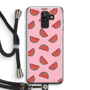CaseCompany Watermeloen: Samsung Galaxy J8 (2018) Transparant Hoesje met koord