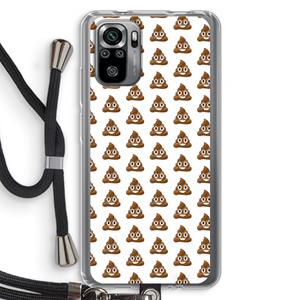 CaseCompany Poop emoji: Xiaomi Redmi Note 10S Transparant Hoesje met koord