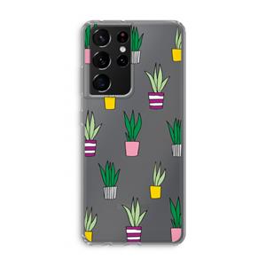 CaseCompany Sanseveria: Samsung Galaxy S21 Ultra Transparant Hoesje
