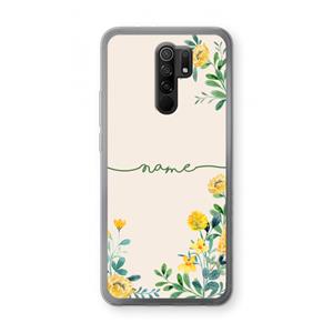 CaseCompany Gele bloemen: Xiaomi Redmi 9 Transparant Hoesje