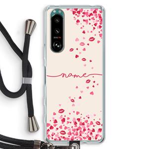 CaseCompany Hartjes en kusjes: Sony Xperia 5 III Transparant Hoesje met koord