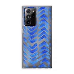 CaseCompany Blauwe pijlen: Samsung Galaxy Note 20 Ultra / Note 20 Ultra 5G Transparant Hoesje
