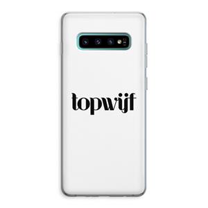 CaseCompany Topwijf Wit: Samsung Galaxy S10 Plus Transparant Hoesje