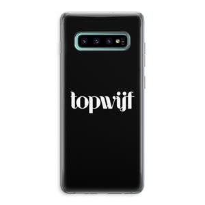 CaseCompany Topwijf Zwart: Samsung Galaxy S10 Plus Transparant Hoesje