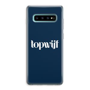 CaseCompany Topwijf Navy: Samsung Galaxy S10 Plus Transparant Hoesje