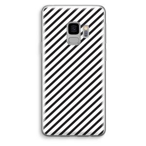 CaseCompany Strepen zwart-wit: Samsung Galaxy S9 Transparant Hoesje