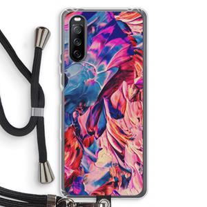 CaseCompany Pink Orchard: Sony Sony Xperia 10 III Transparant Hoesje met koord